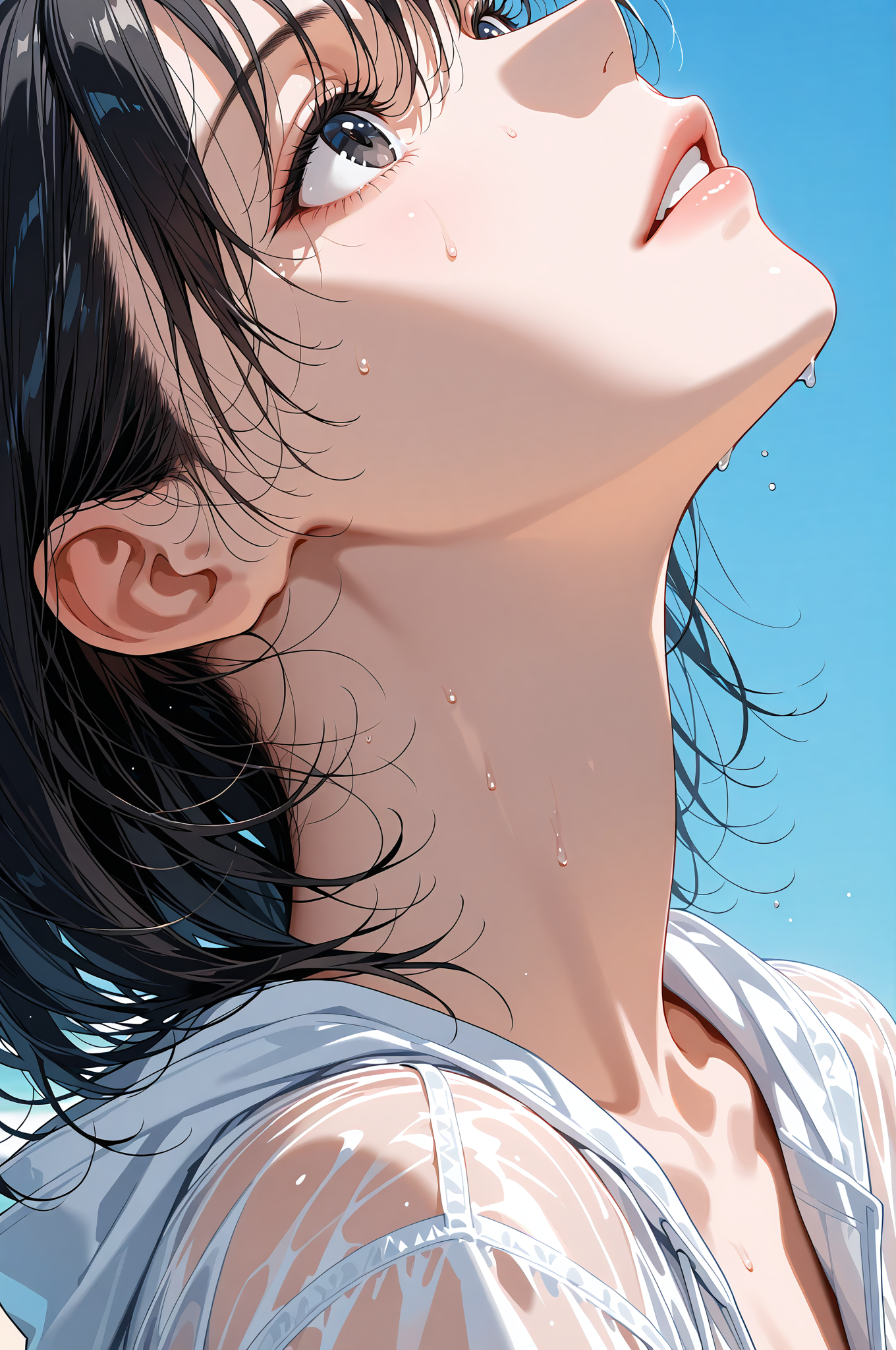 黒髪の美少女ポートレート 爽やかな表情 #美少女 #アニメ調 #かわいい