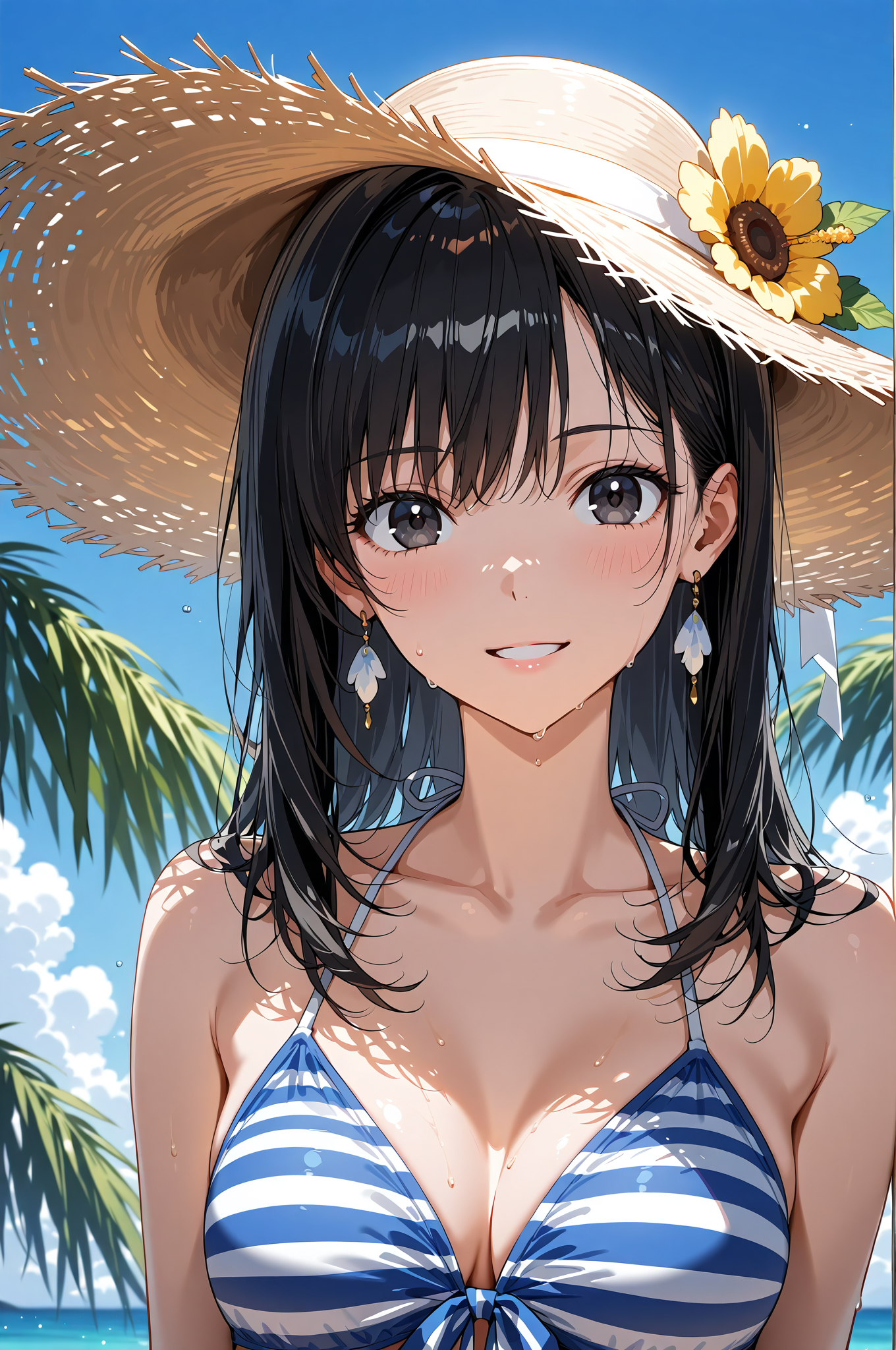 麦わら帽子とひまわりの夏ポートレート #美少女 #帽子 #おしゃれ