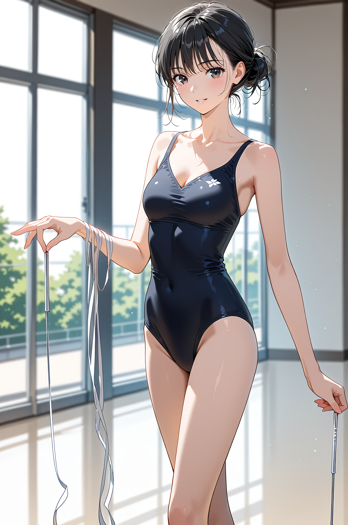 黒いワンピース姿の美少女ポートレート