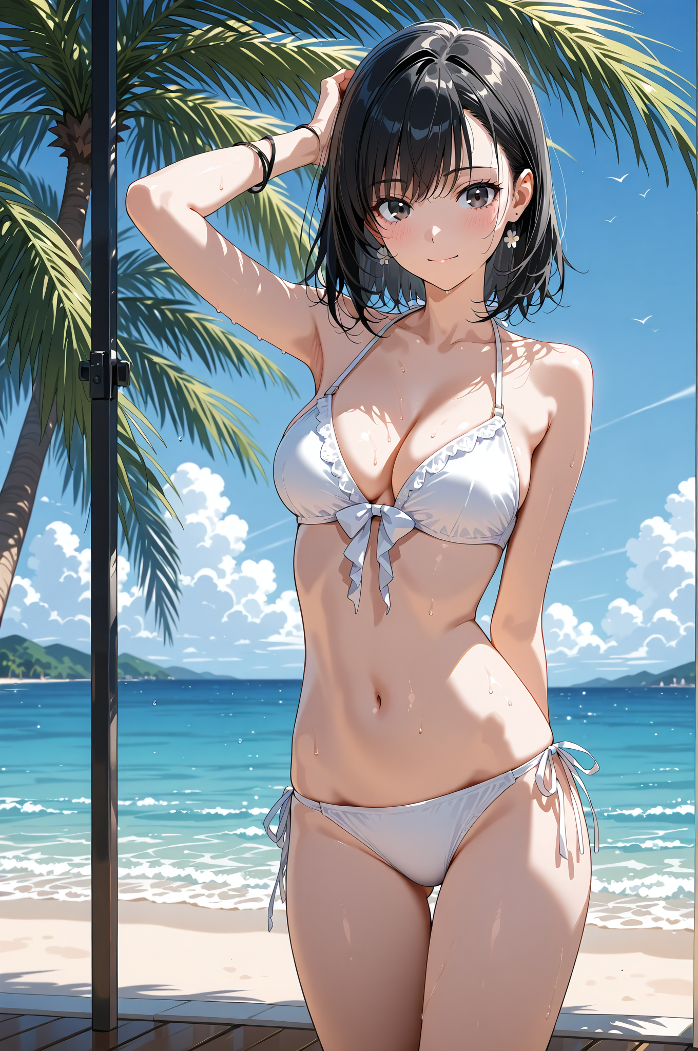 トロピカルビーチの夏日ポートレート #水着 #ビキニ #屋外