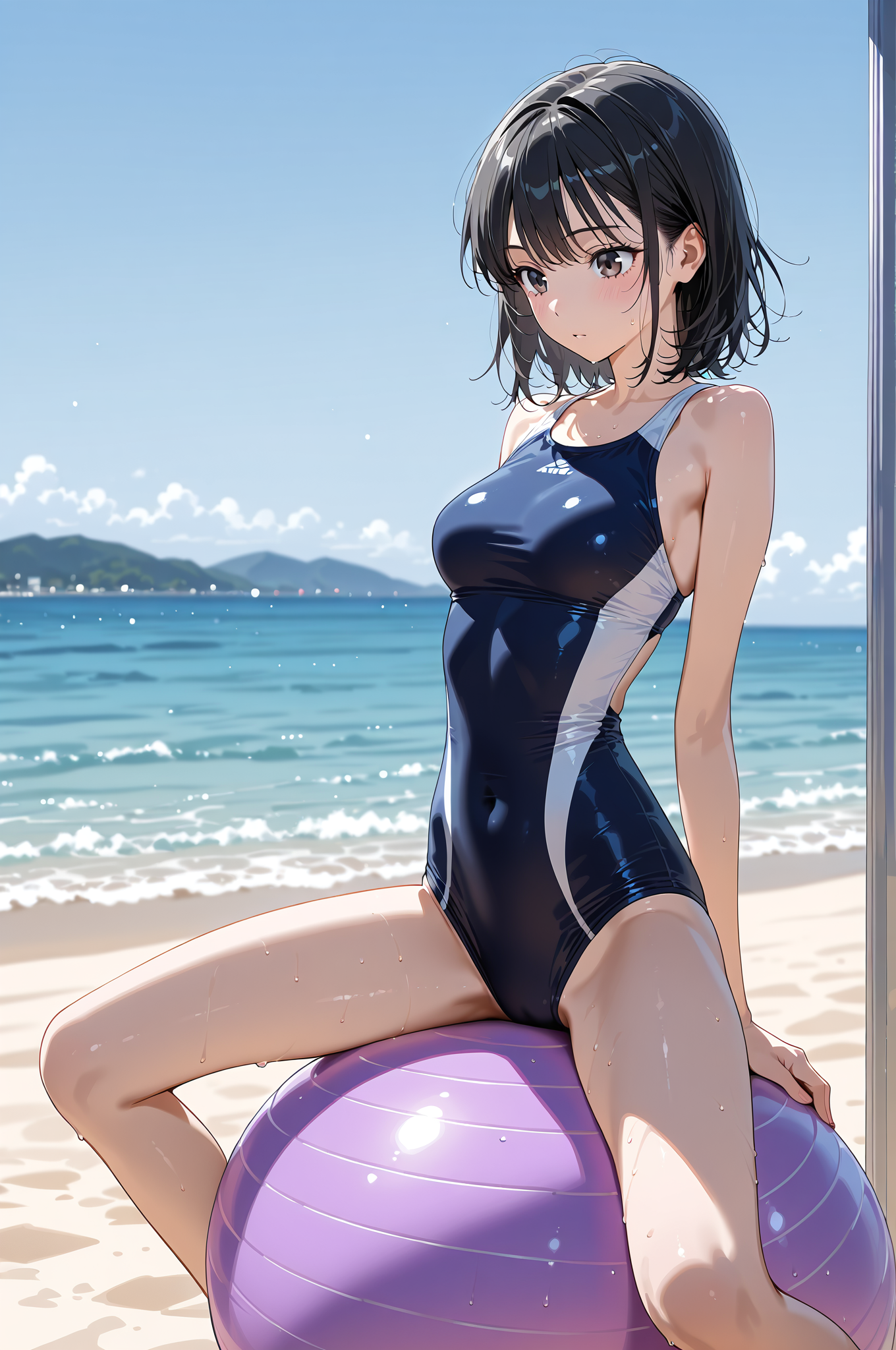 海辺のアニメ調ポートレート #美少女 #アニメ調 #かわいい
