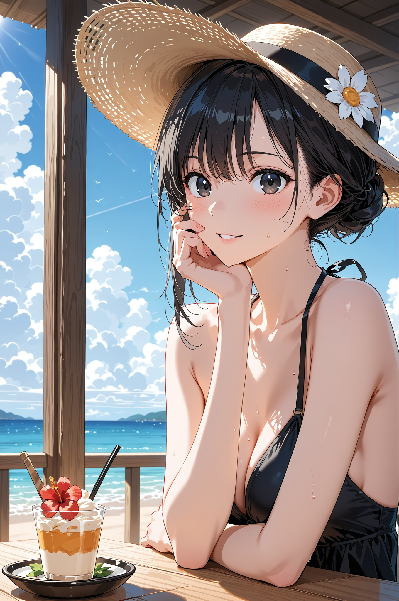 麦わら帽子と爽やかな笑顔の夏日ポートレート #美少女 #帽子 #屋外
