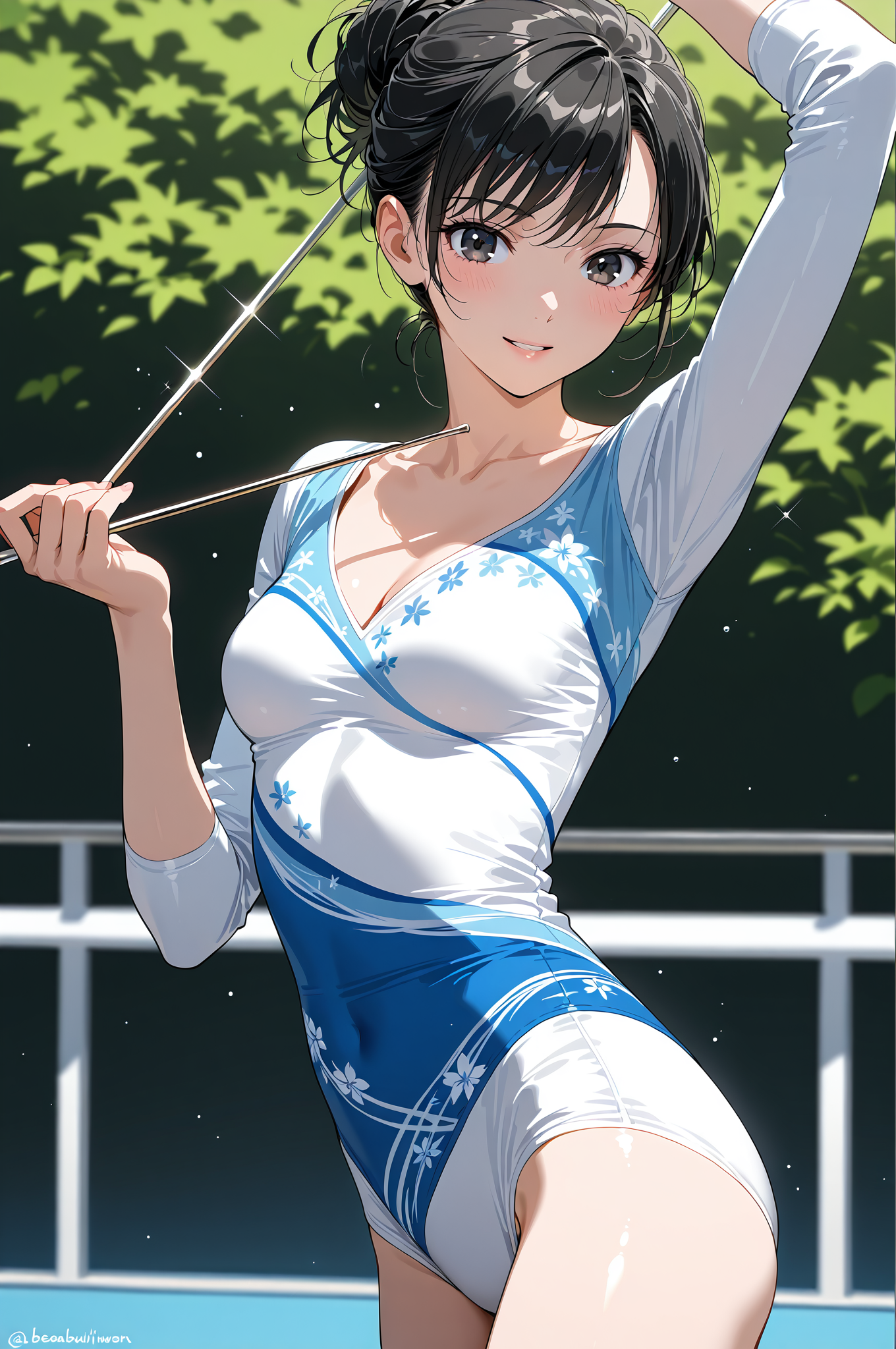 爽やかな笑顔、夏日のポートレート #美少女 #アニメ調 #笑顔