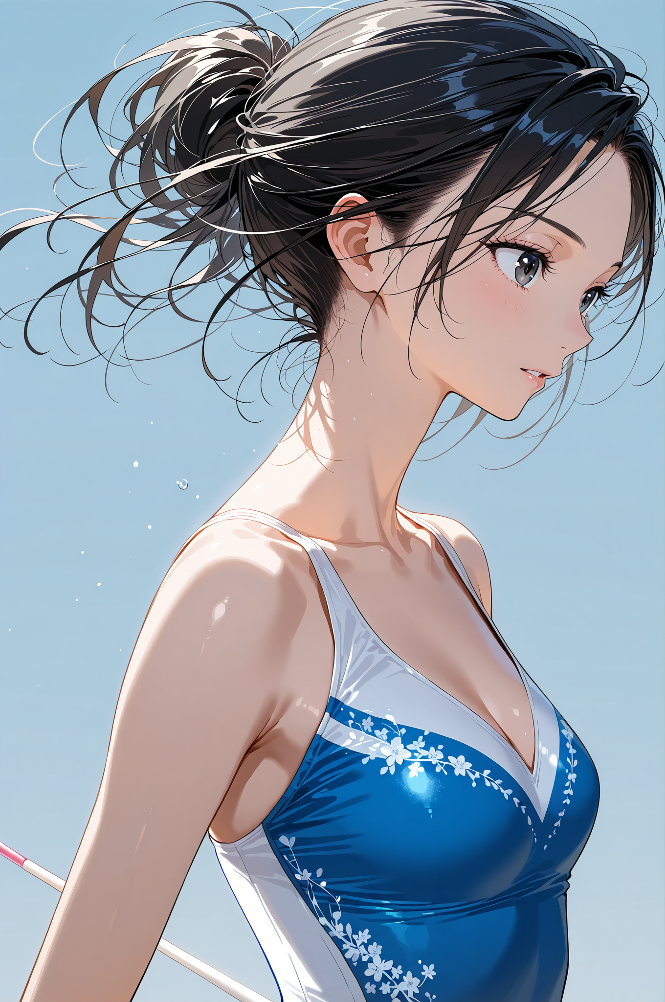 青空で爽やかに微笑む黒髪の美少女 #美少女 #空 #屋外