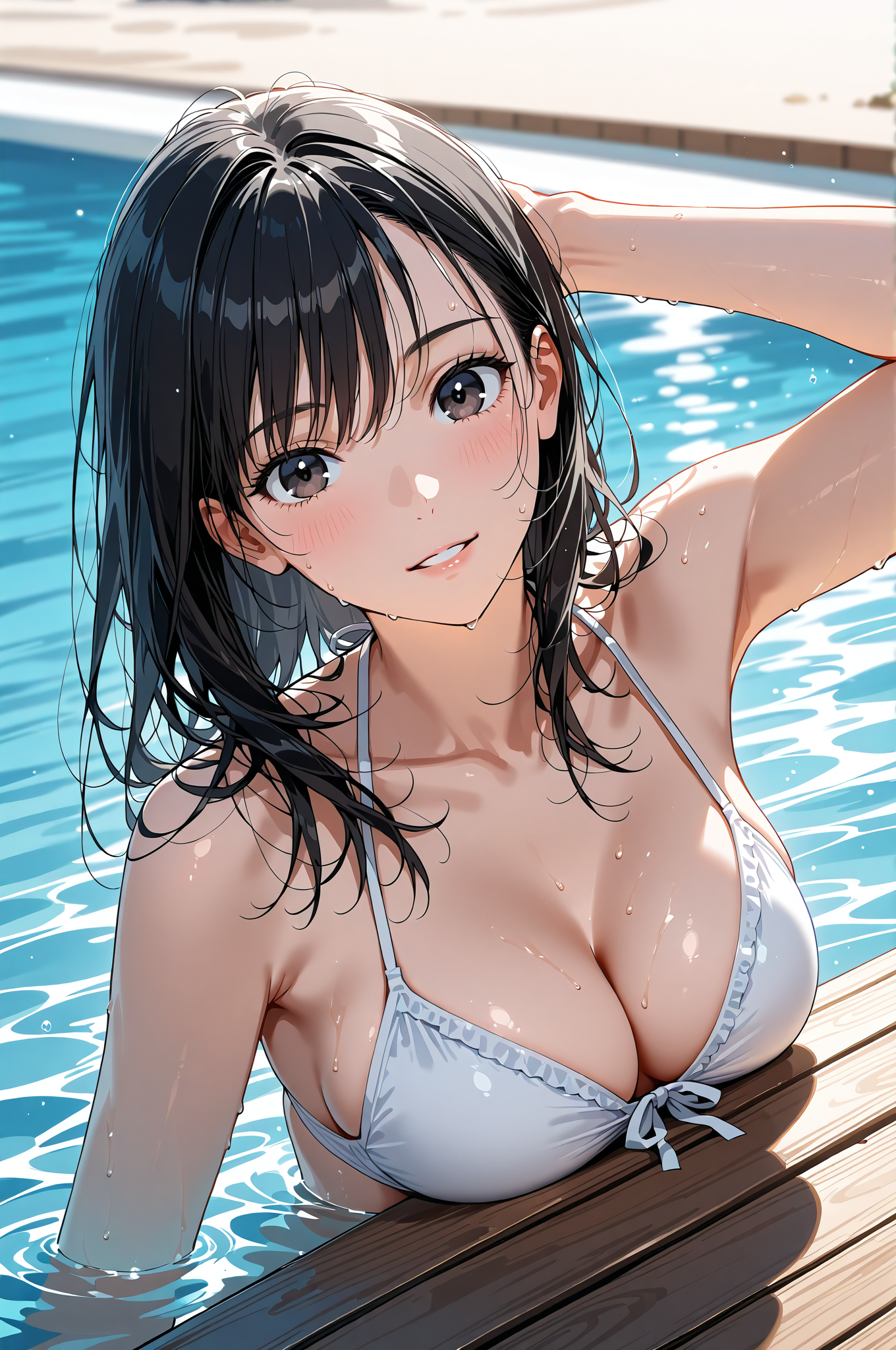 プールサイドの清涼ポートレート #水着 #美少女 #水