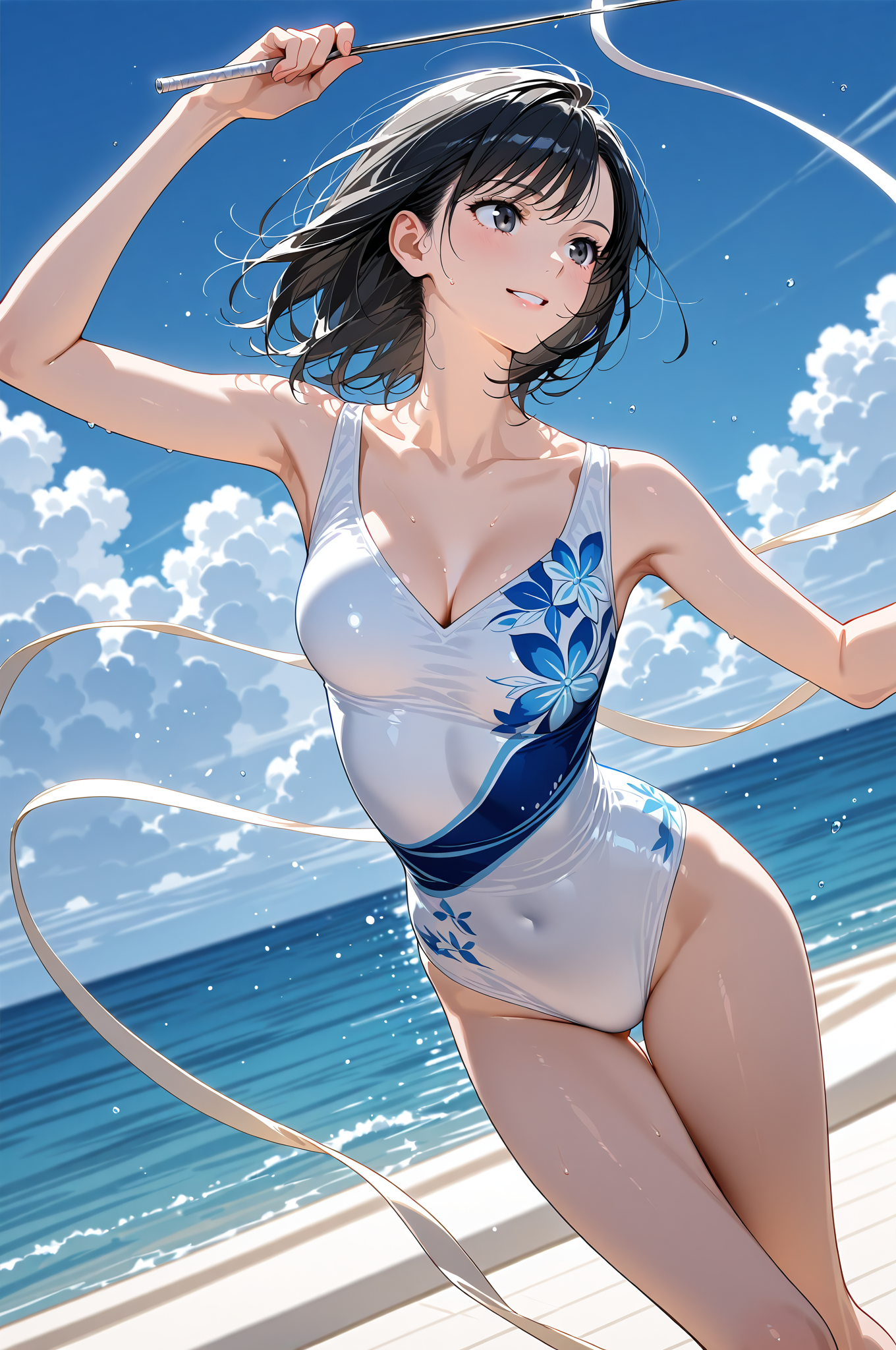 青空と笑顔の夏ポートレート #美少女 #アニメ #笑顔