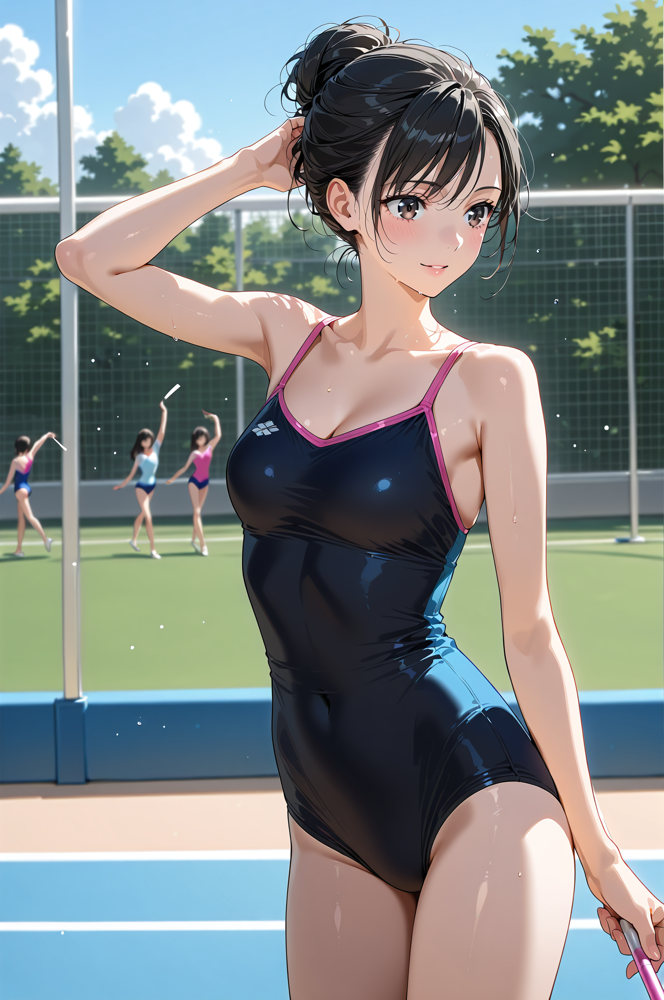 屋外プール施設でのスポーツ少女ポートレート #美少女 #屋外 #笑顔