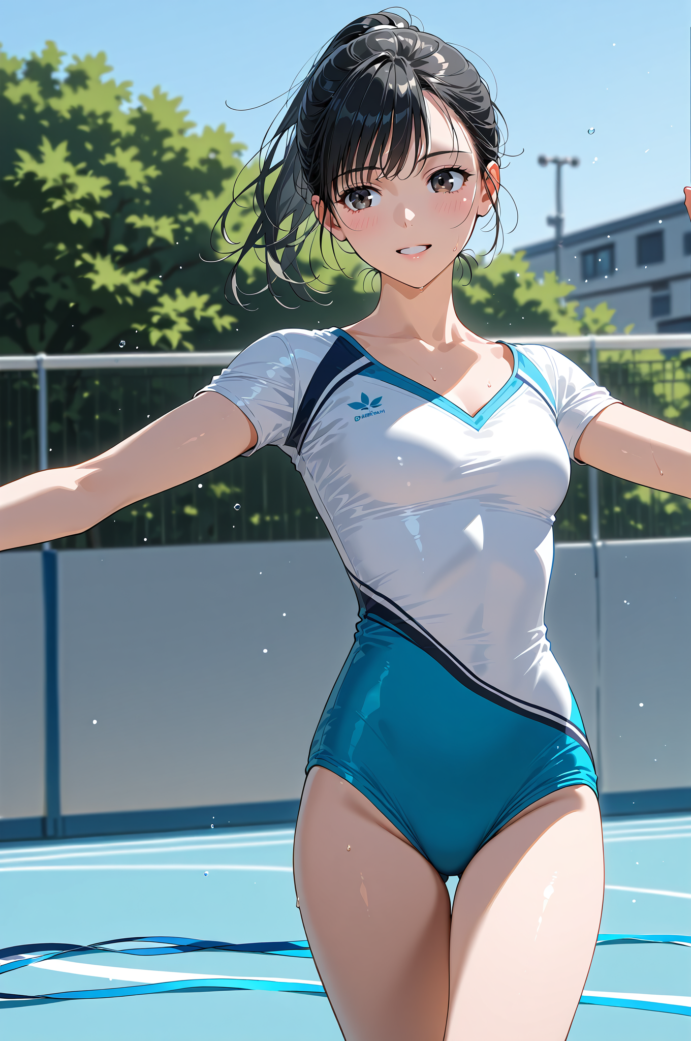 テニスコートの爽やかなポートレート #屋外 #美少女 #自然
