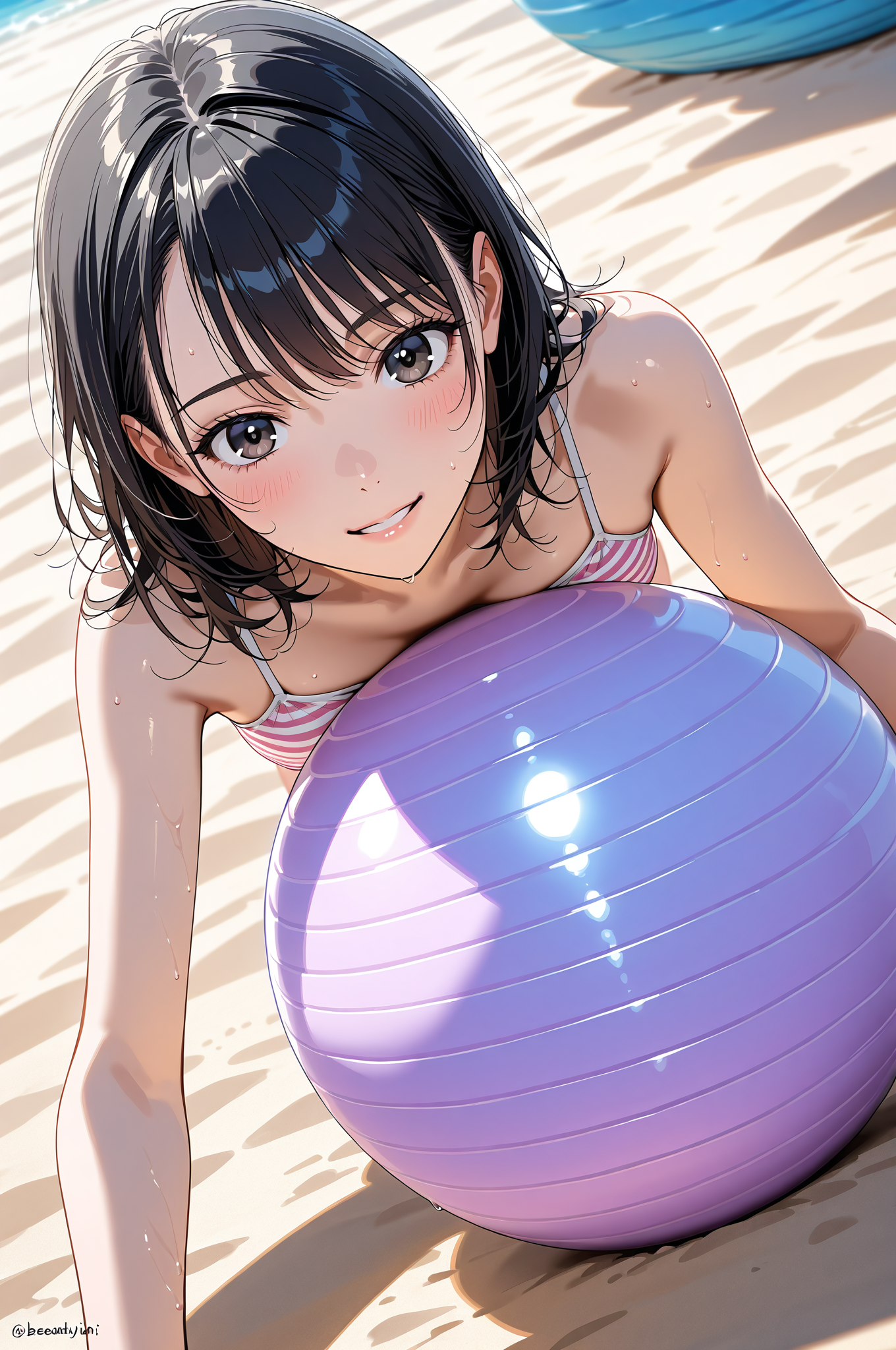 ビーチボールと笑顔の夏の一枚 #美少女 #笑顔 #かわいい