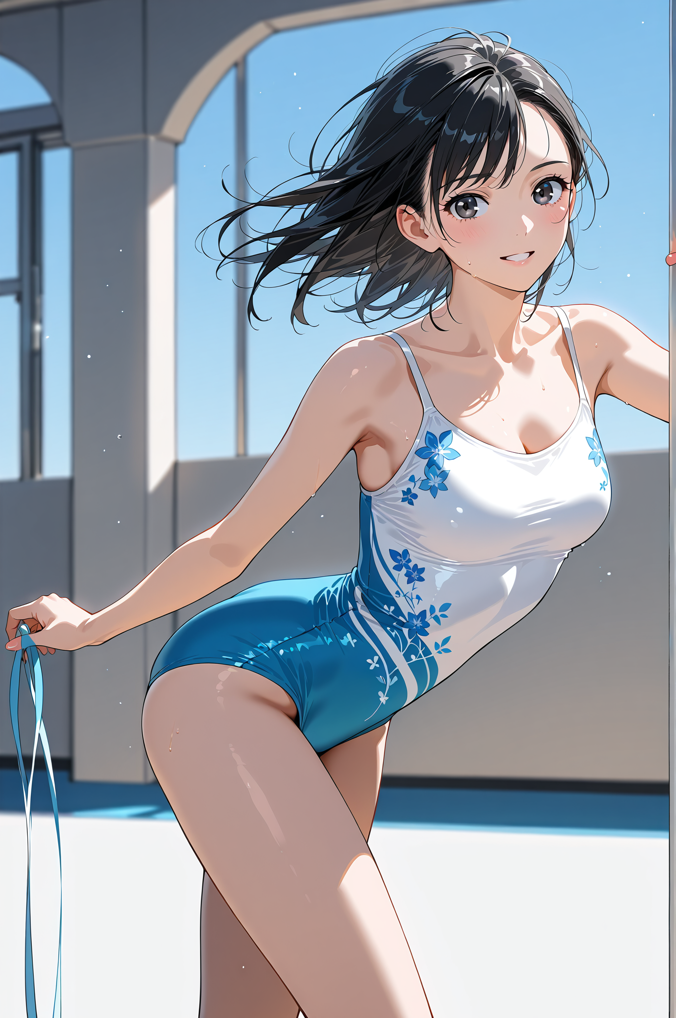 夏の日差しに笑顔のアニメ調ポートレート #美少女 #清楚 #笑顔