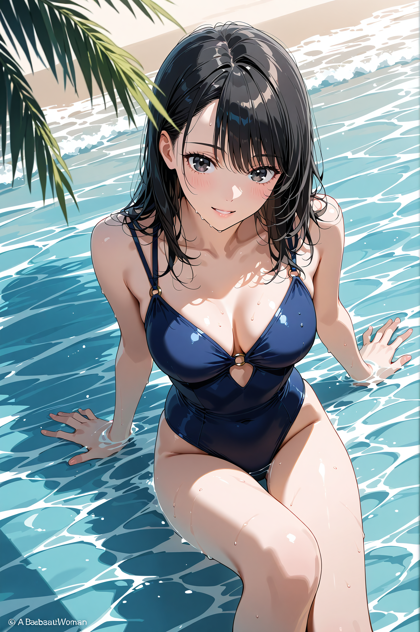 水辺の笑顔、夏日の一瞬 #美少女 #水 #清楚