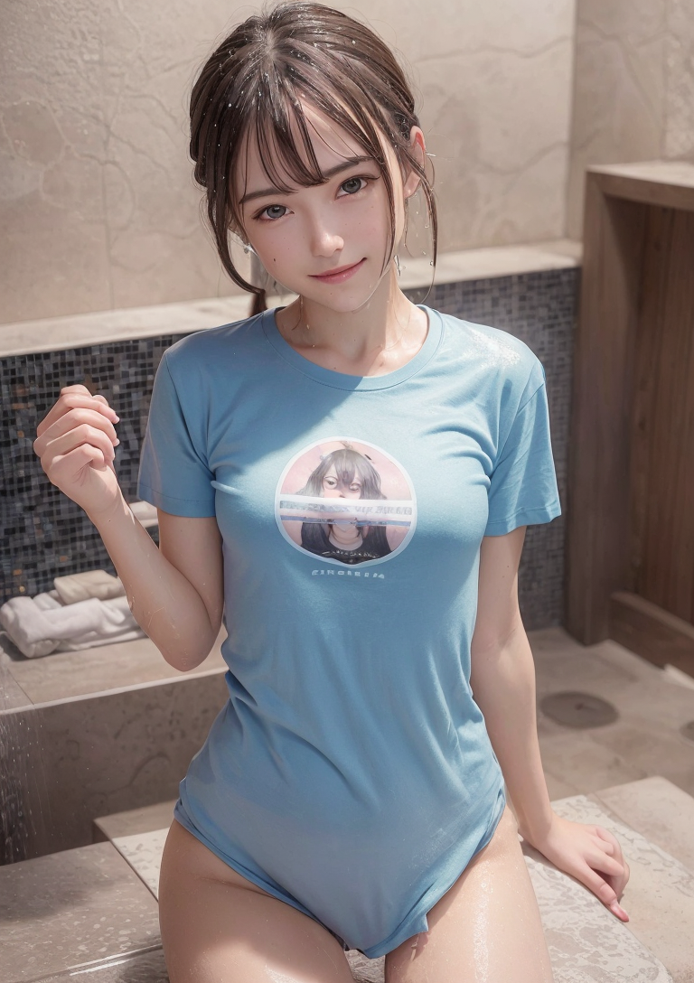 バスルームでのリラックスポートレート #美少女 #笑顔 #清潔感