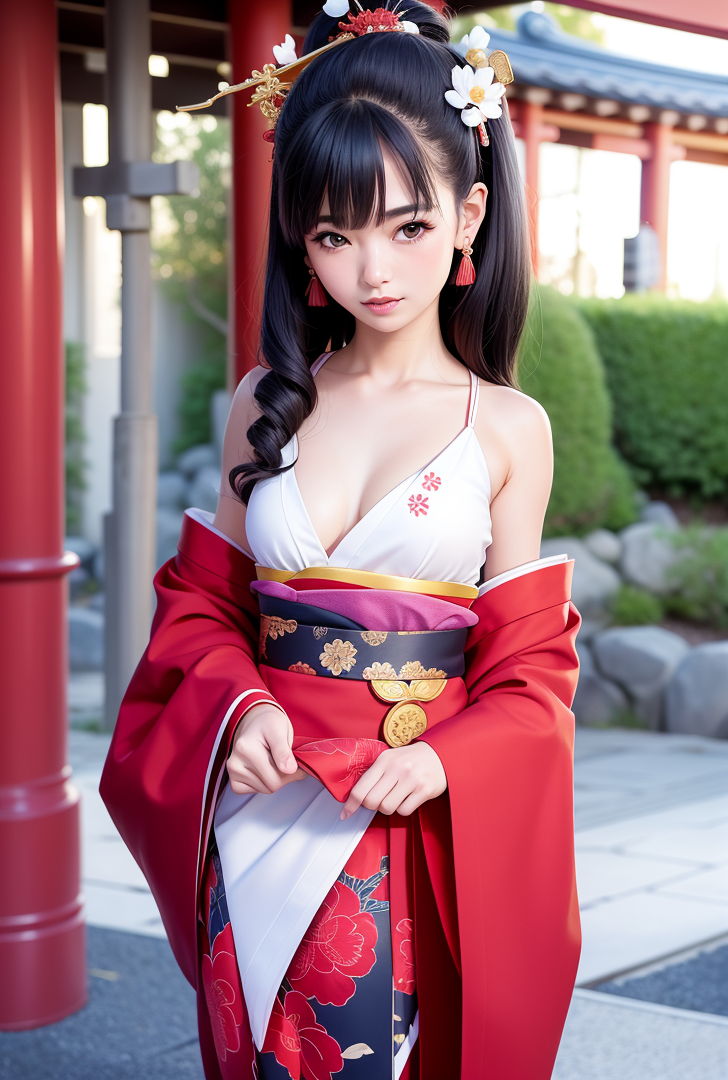 古典庭園の和装ポートレート #美少女 #和服 #古風