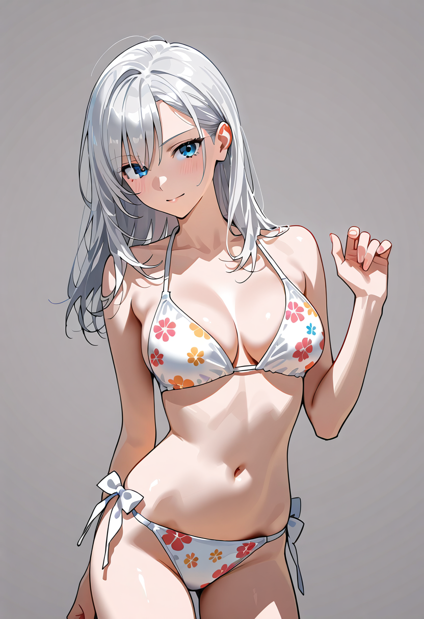 白髪美少女のアニメ調ポートレート #美少女 #アニメ調 #かわいい