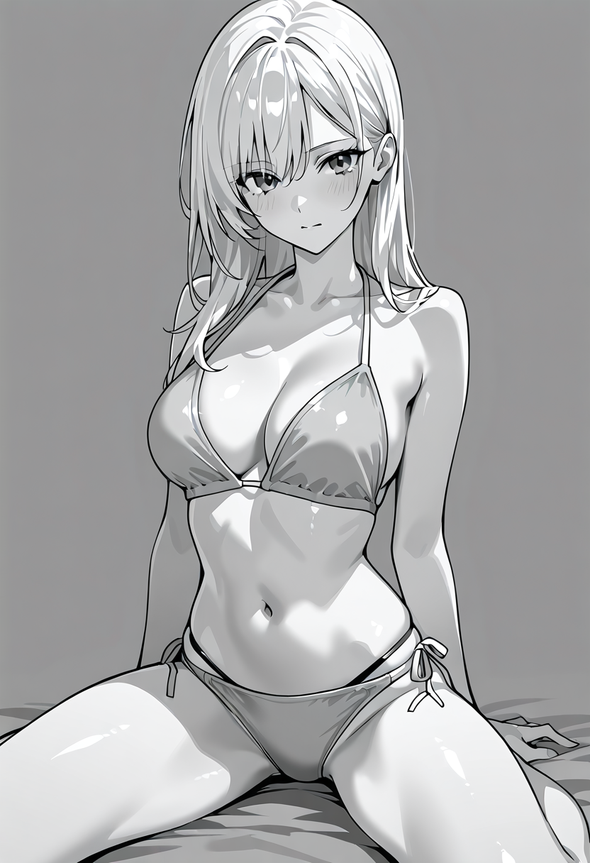 柔らかタッチのスケッチ風ポートレート #アニメ調 #スケッチ #美少女