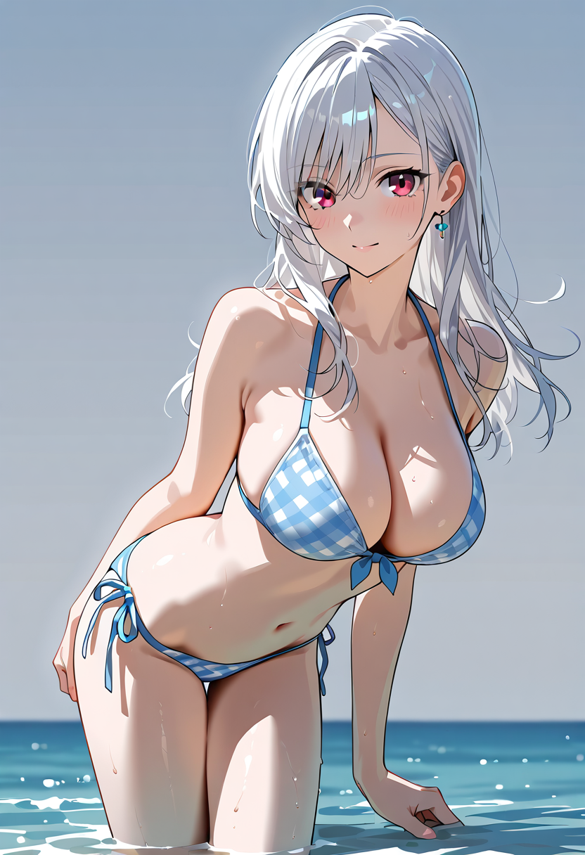 白髪美少女の海辺ポートレート #美少女 #アニメ #かわいい
