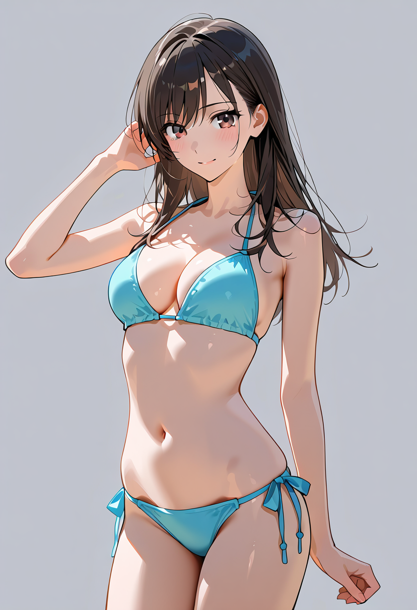 青いビキニの美少女ポートレート #水着 #ビキニ #美少女