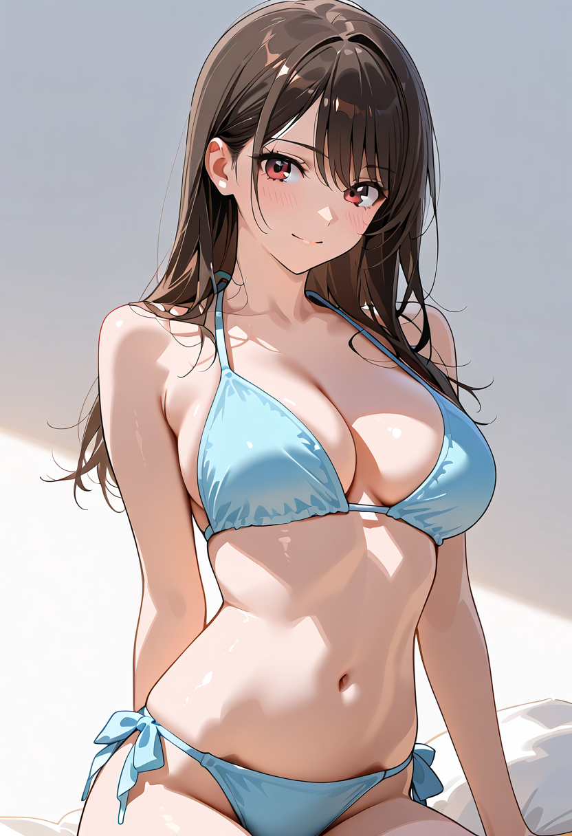 青いビキニの美少女ポートレート #美少女 #アニメ #下着