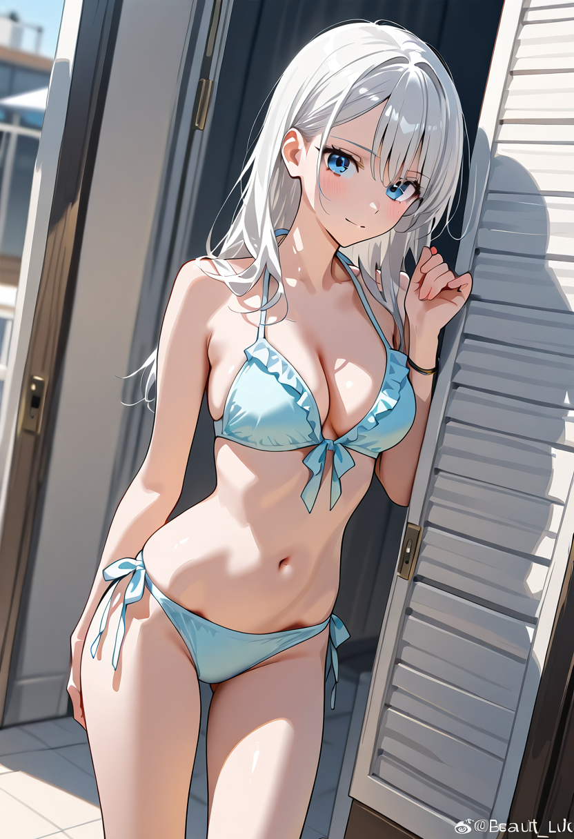 白髪の美少女、日差し輝くポートレート #美少女 #アニメ #笑顔