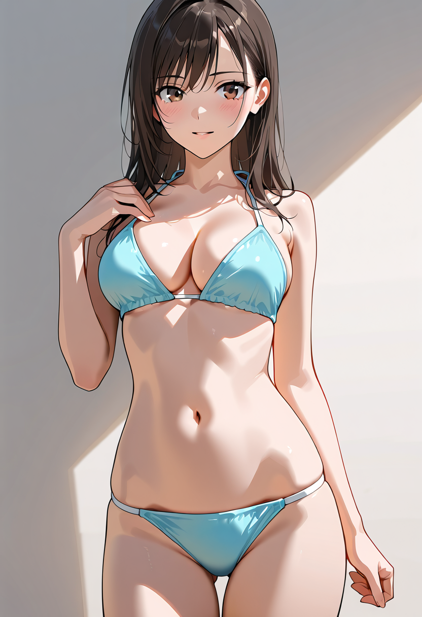 青いビキニの美少女ポートレート #美少女 #水着 #ビキニ
