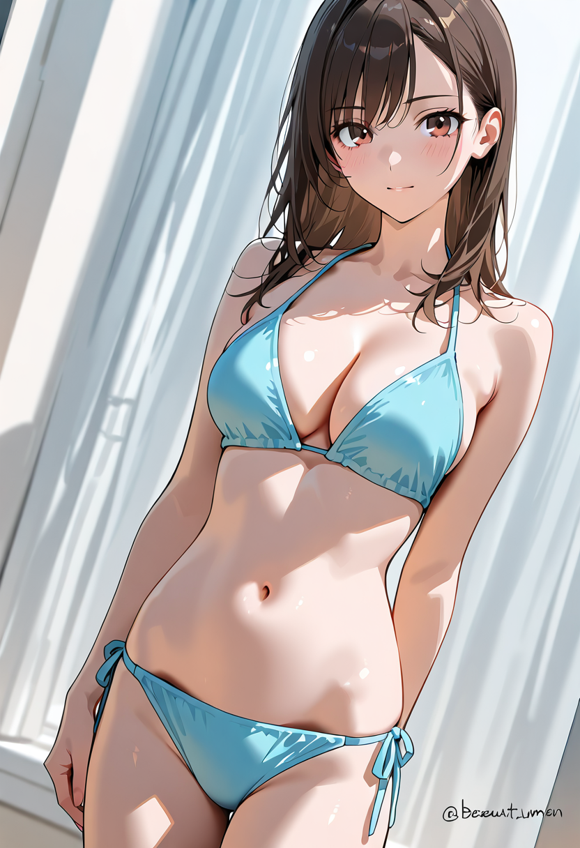 青い水着のポートレート #美少女 #水着 #グラビア