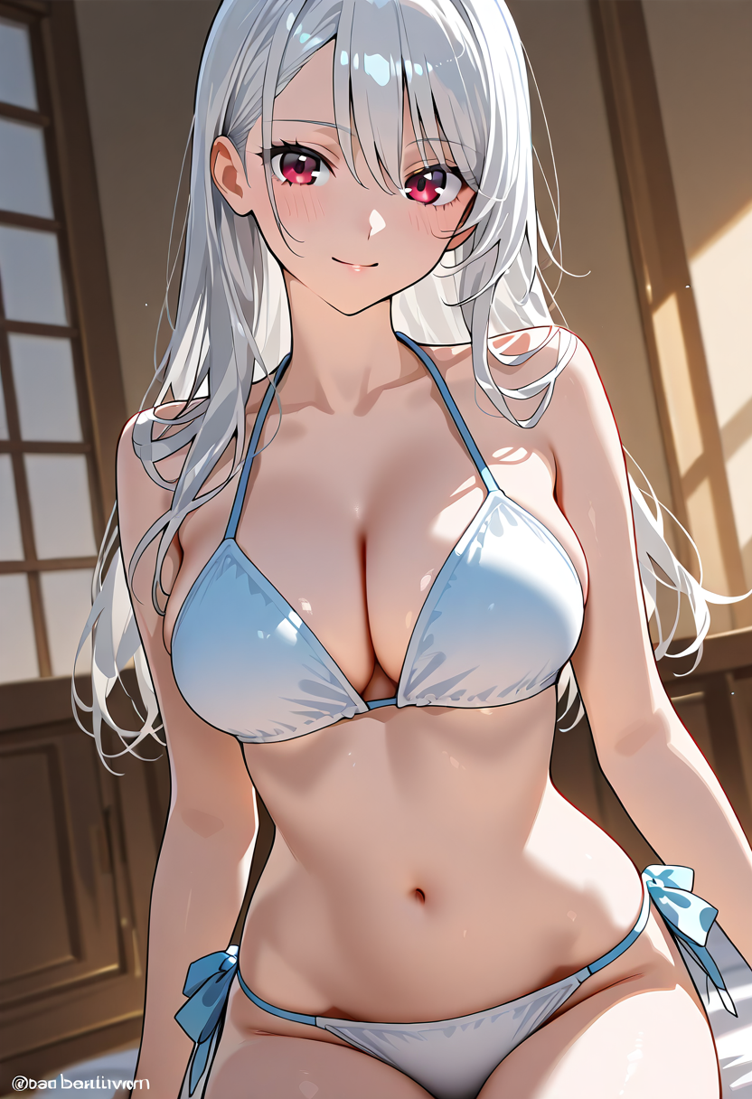 銀髪美少女のアニメ風ポートレート #アニメ #美少女 #かわいい