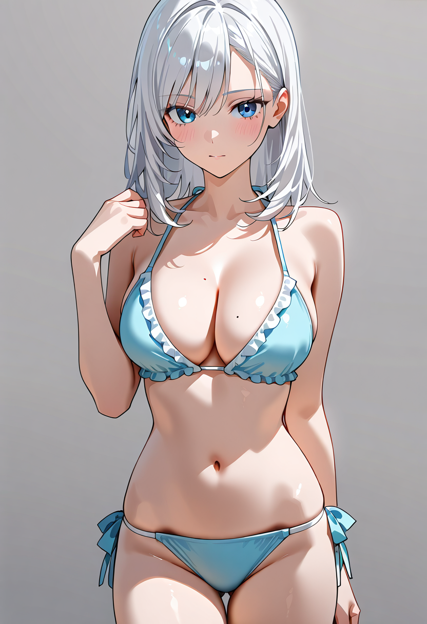 銀髪美少女の夏のポートレート #美少女 #アニメ調 #かわいい