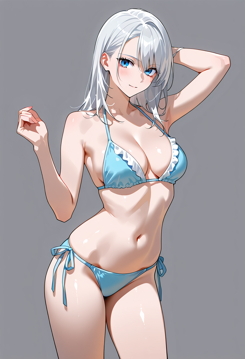 白髪美少女のアニメ調ポートレート #美少女 #アニメ調 #かわいい
