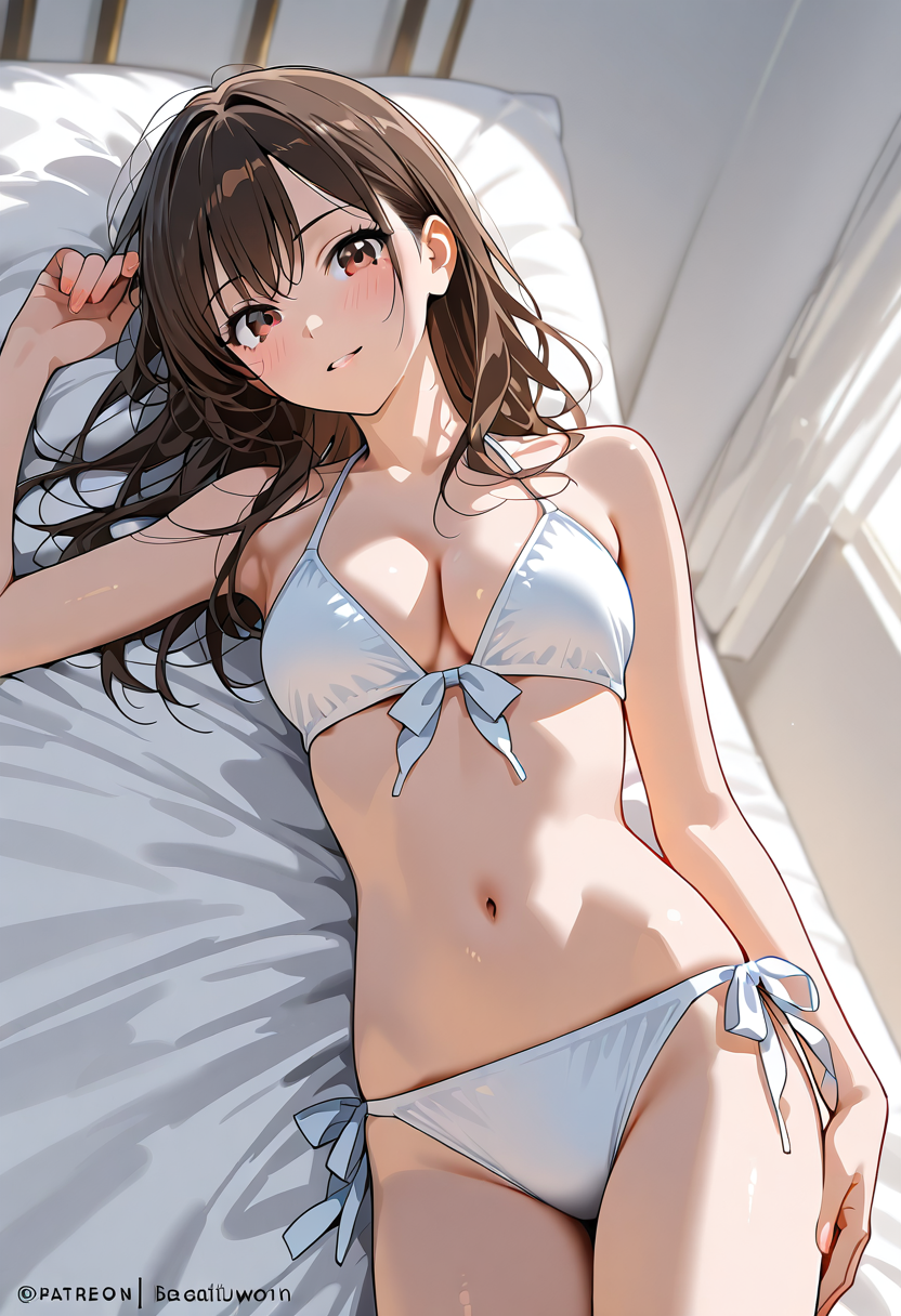 白いベッドの上のリラックスポートレート #美少女 #セクシー #大人っぽい