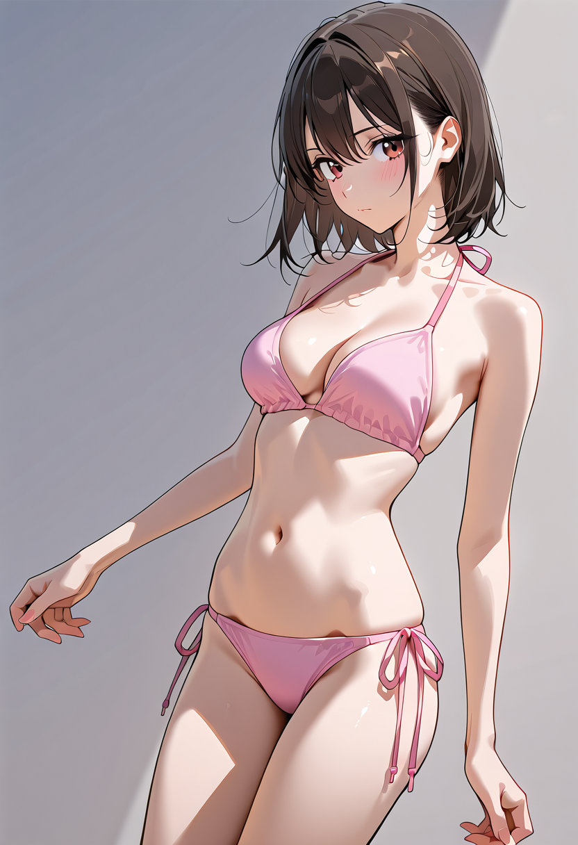 ピンク下着姿のアニメ調美少女ポートレート #美少女 #アニメ #かわいい