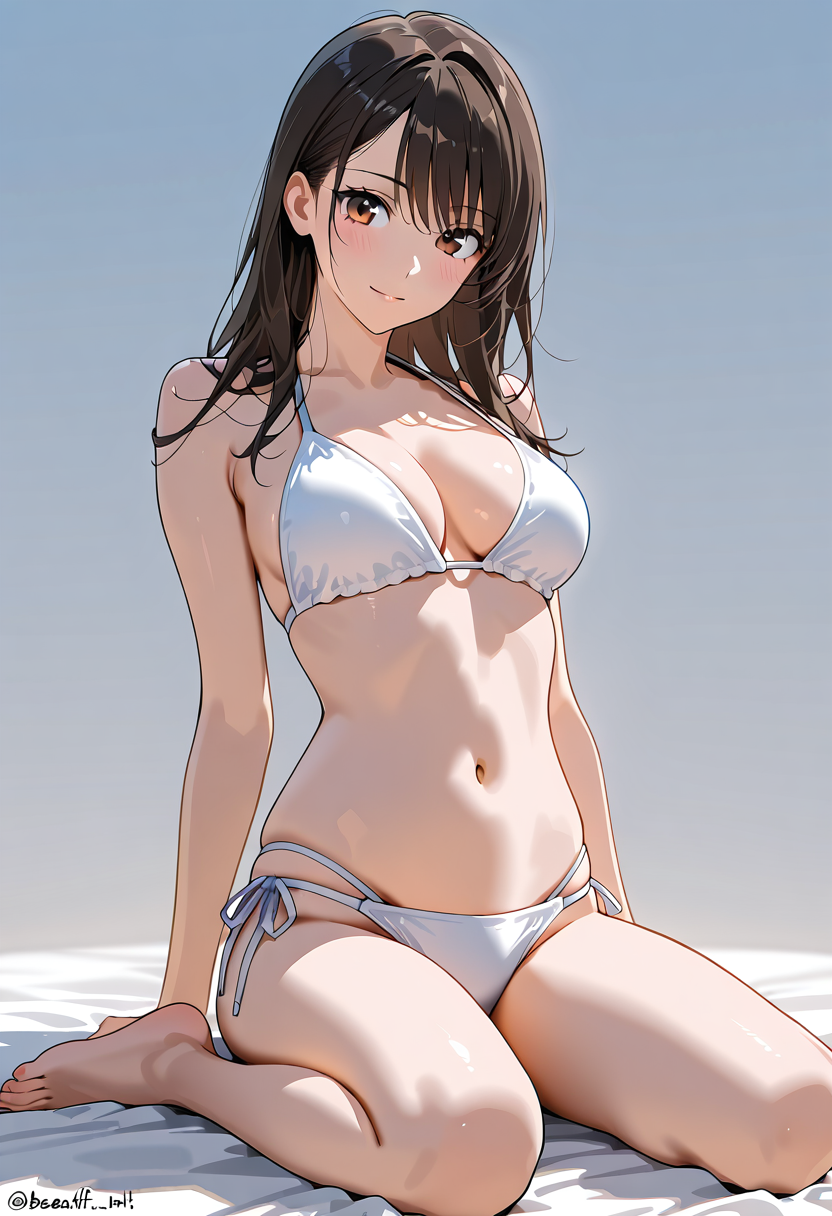 白いビキニの美少女ポートレート #美少女 #水着 #ビキニ