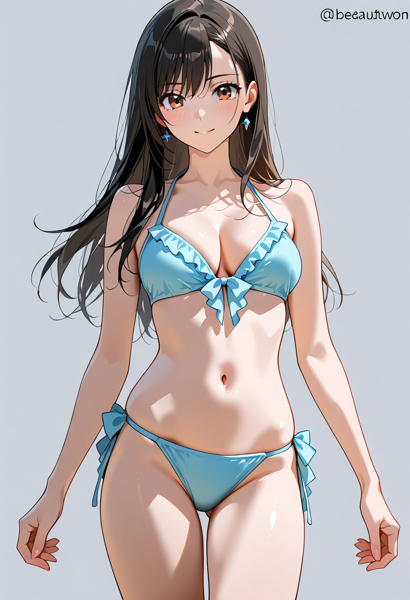 青いビキニの美少女ポートレート #水着 #美少女 #ビキニ