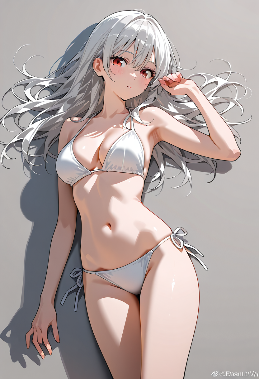銀髪ロングの美少女ポートレート #美少女 #アニメ調 #かわいい