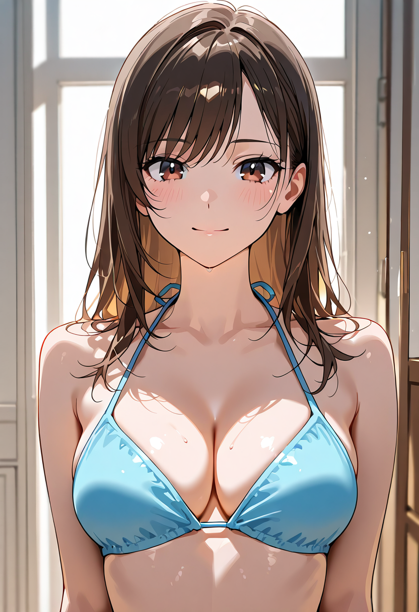 窓辺の笑顔、アニメ調ポートレート #美少女 #アニメ調 #笑顔
