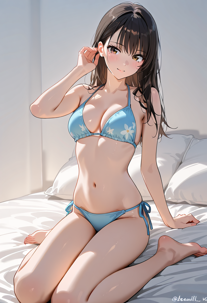 青いビキニの美少女ポートレート #水着 #美少女 #ビキニ