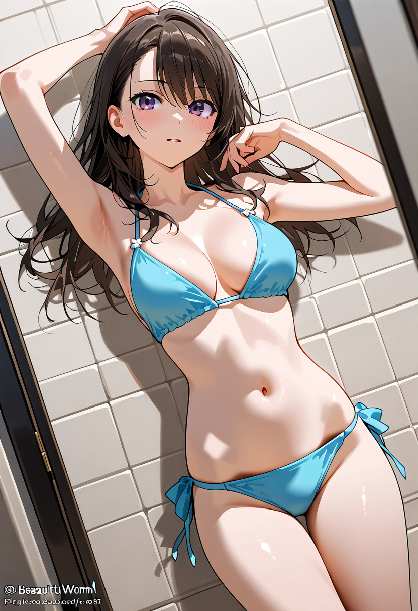 紫眼の少女、夏日のポートレート #美少女 #水着 #セクシー