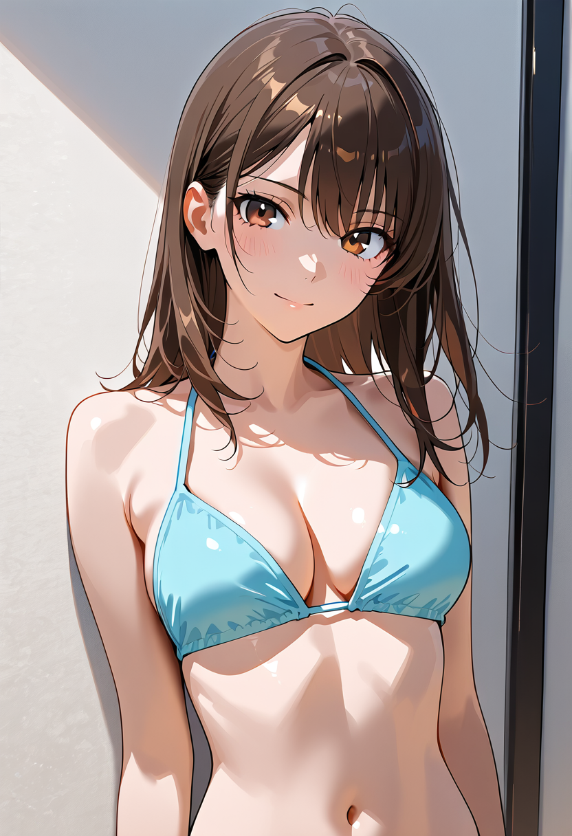 茶髪の少女、夏の日差しの中で #美少女 #アニメ調 #かわいい
