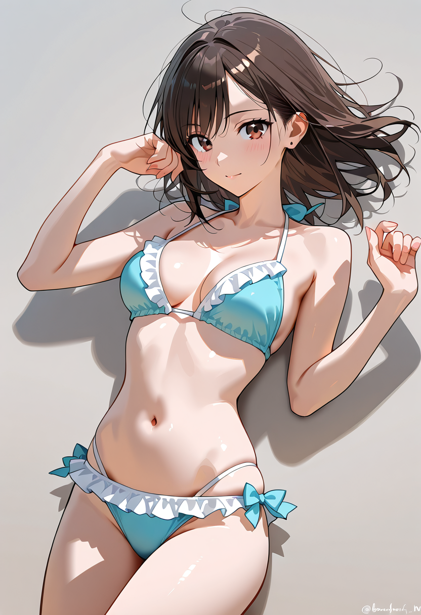 ターコイズビキニの美少女ポートレート #美少女 #水着 #ビキニ