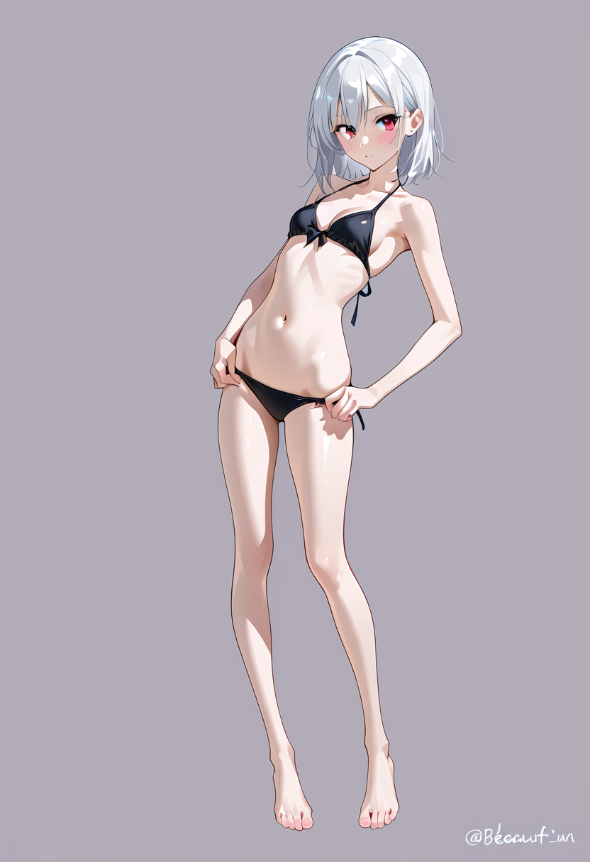 銀髪ショートヘアの夏ポートレート #アニメ調 #美少女 #かわいい