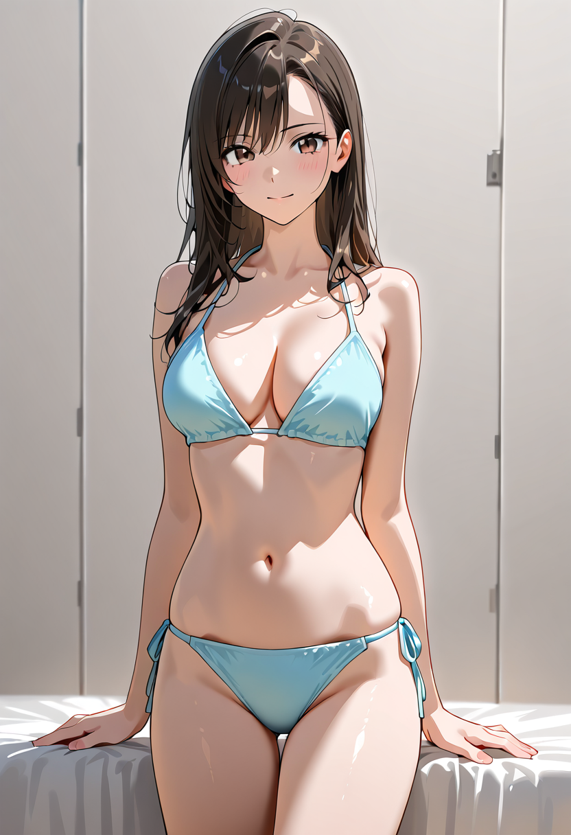 水色ビキニの美少女ポートレート #美少女 #水着 #ビキニ