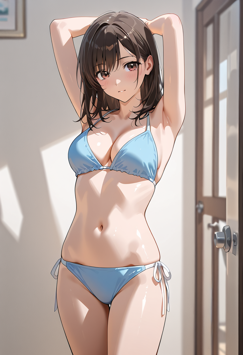青いビキニの美少女ポートレート #美少女 #水着 #ビキニ