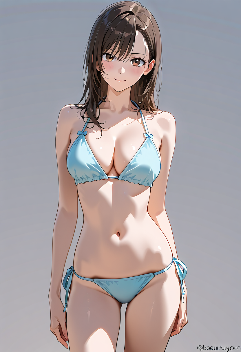 青いビキニの少女ポートレート #水着 #ビキニ #美少女