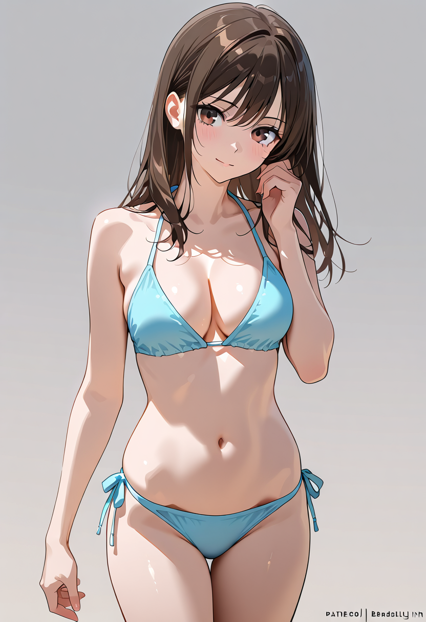 青いビキニの涼やかなポートレート #美少女 #水着 #ビキニ