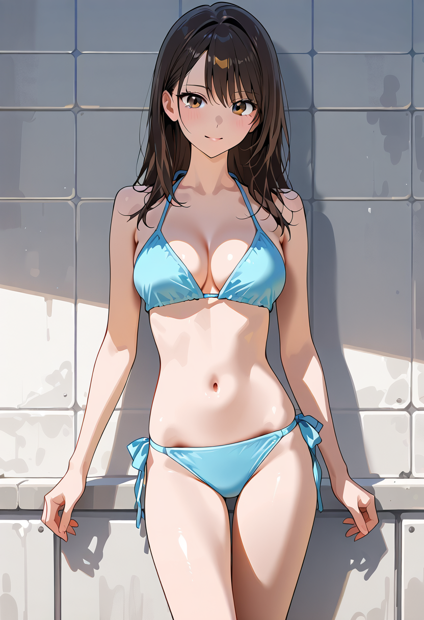 青いビキニの少女ポートレート #美少女 #水着 #ビキニ