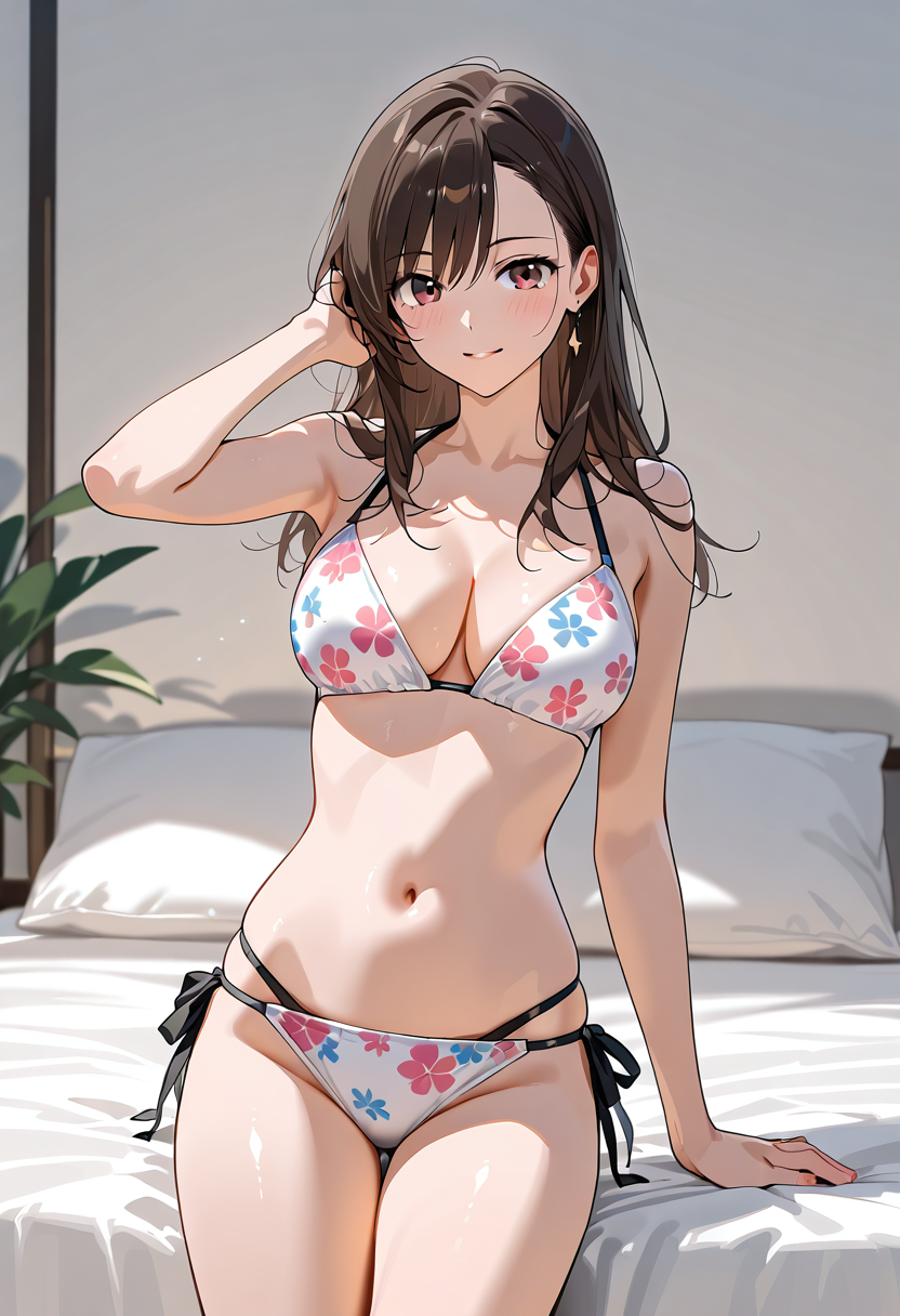 花柄ビキニの美少女ポートレート #美少女 #水着 #ビキニ