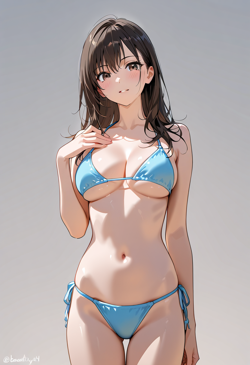 青いビキニの美少女ポートレート #水着 #美少女 #ビキニ