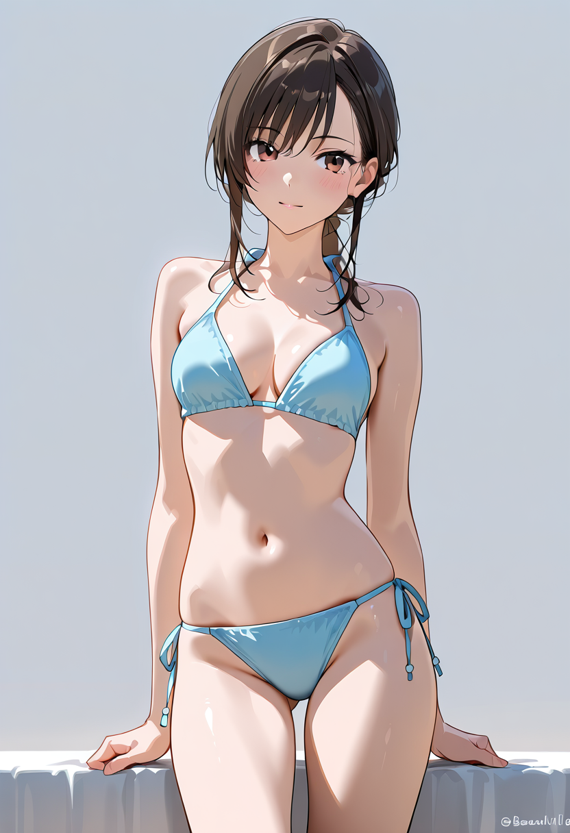 水色ビキニの美少女ポートレート #水着 #ビキニ #美少女