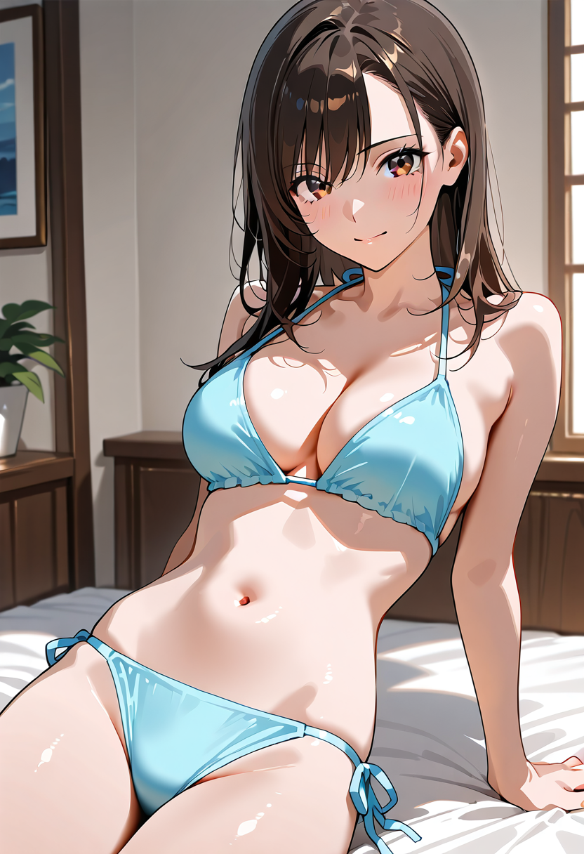 青いビキニ姿のポートレート #美少女 #下着 #セクシー