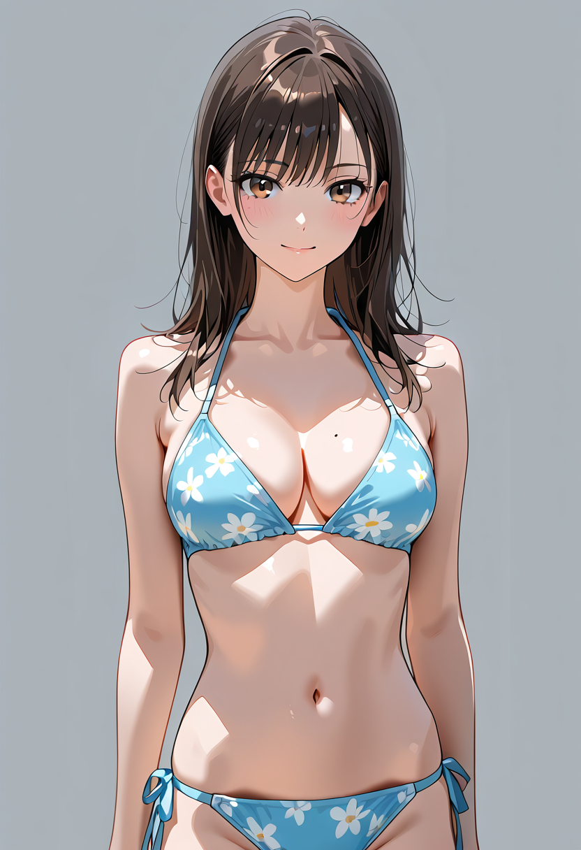 花柄ビキニの爽やかポートレート #水着 #美少女 #ビキニ