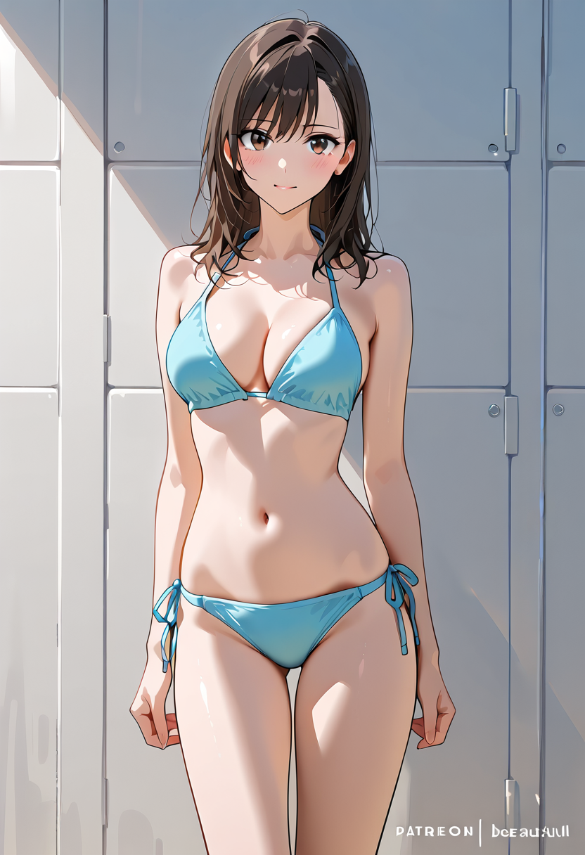 涼しげなブルーの水着姿 #水着 #ビキニ #美少女